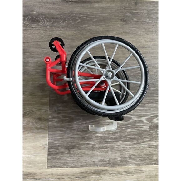 Barbie Doll Red Wheelchair dollhouse brakes work, - Picture 5 of 9